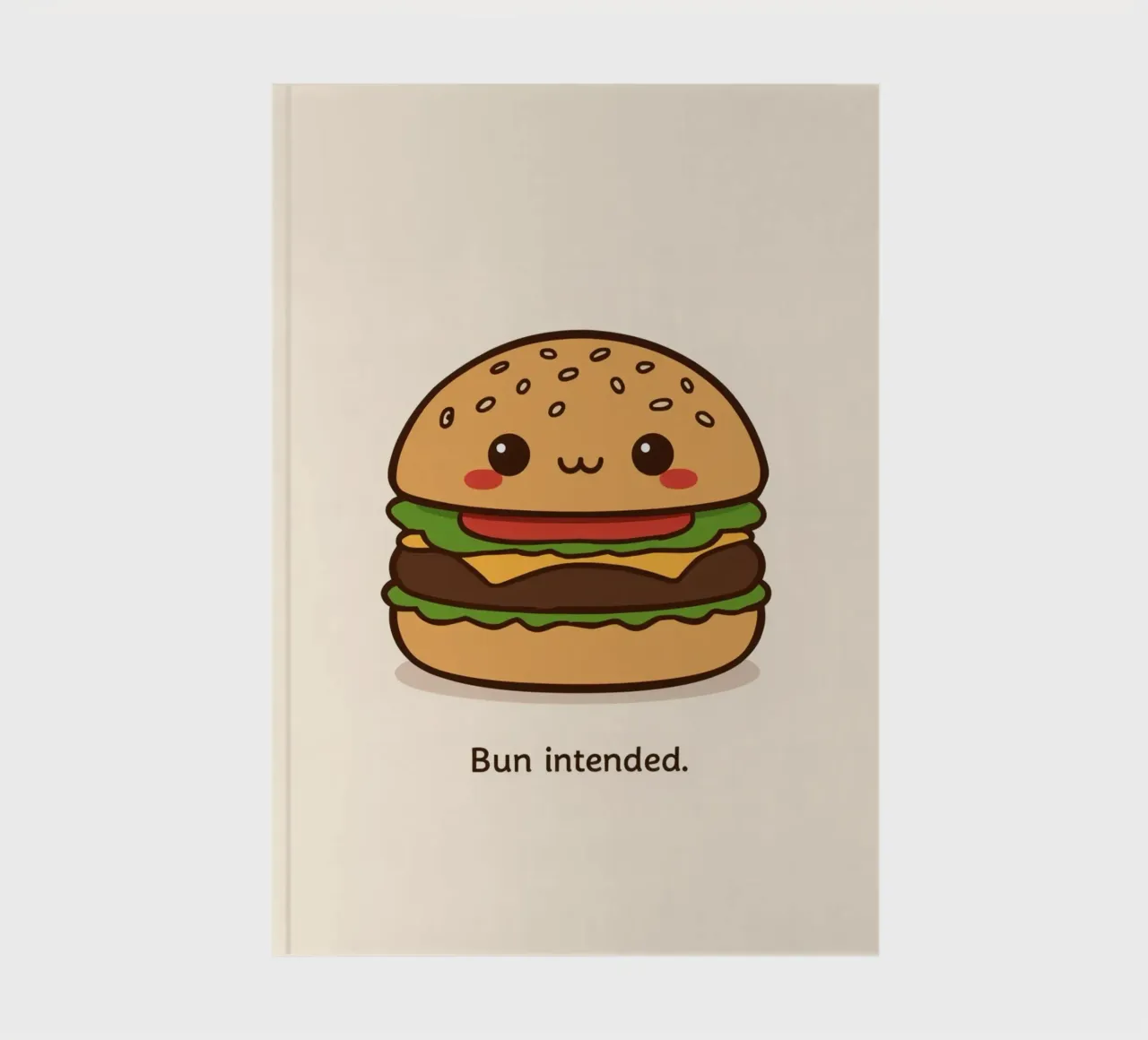 Cute hamburger with "Bun Intended" notebook by DesignDoodle