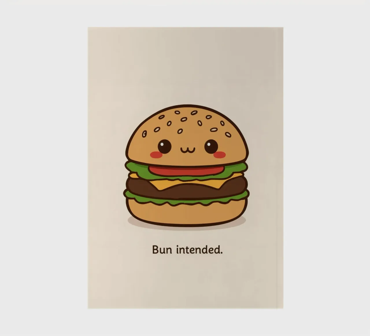 Cute hamburger with "Bun Intended" notebook by DesignDoodle