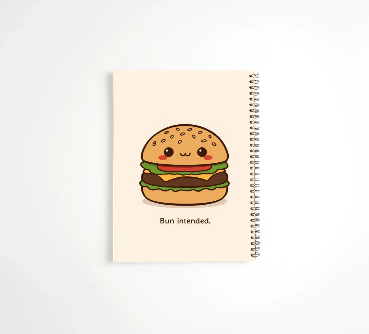 Un simpatico hamburger con "Bun Intended". diario ad anelli da DesignDoodle