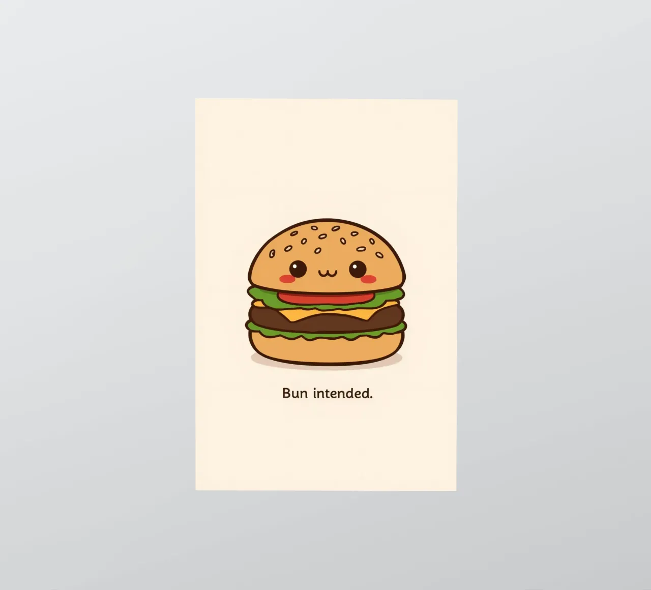 Simpática hamburguesa con "Bun Intended" pegatina de DesignDoodle