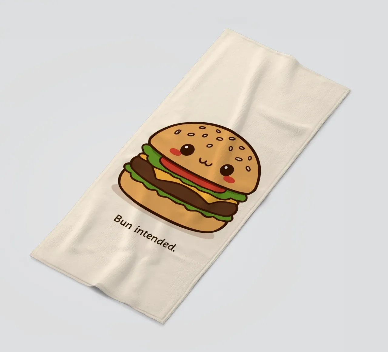 Un simpatico hamburger con "Bun Intended". telo mare da DesignDoodle