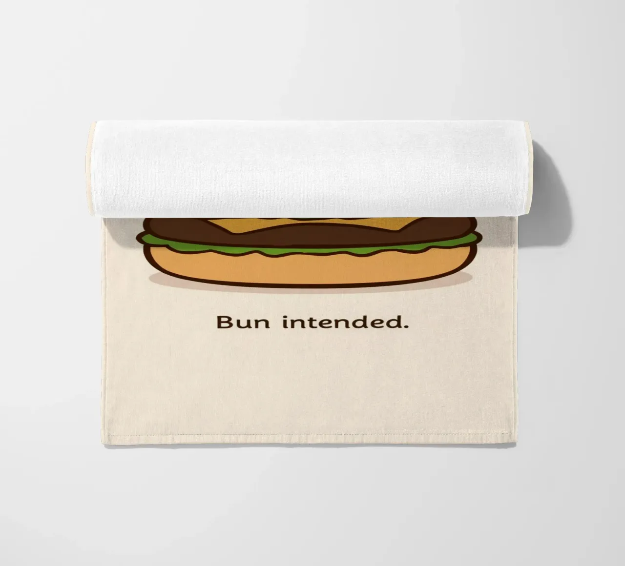 Un simpatico hamburger con "Bun Intended". telo mare da DesignDoodle