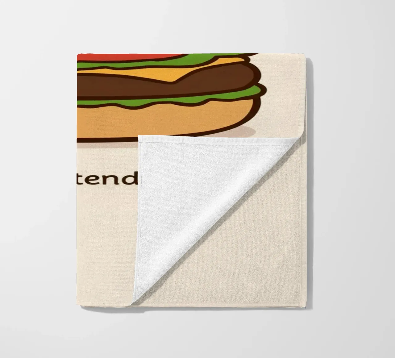 Un simpatico hamburger con "Bun Intended". telo mare da DesignDoodle