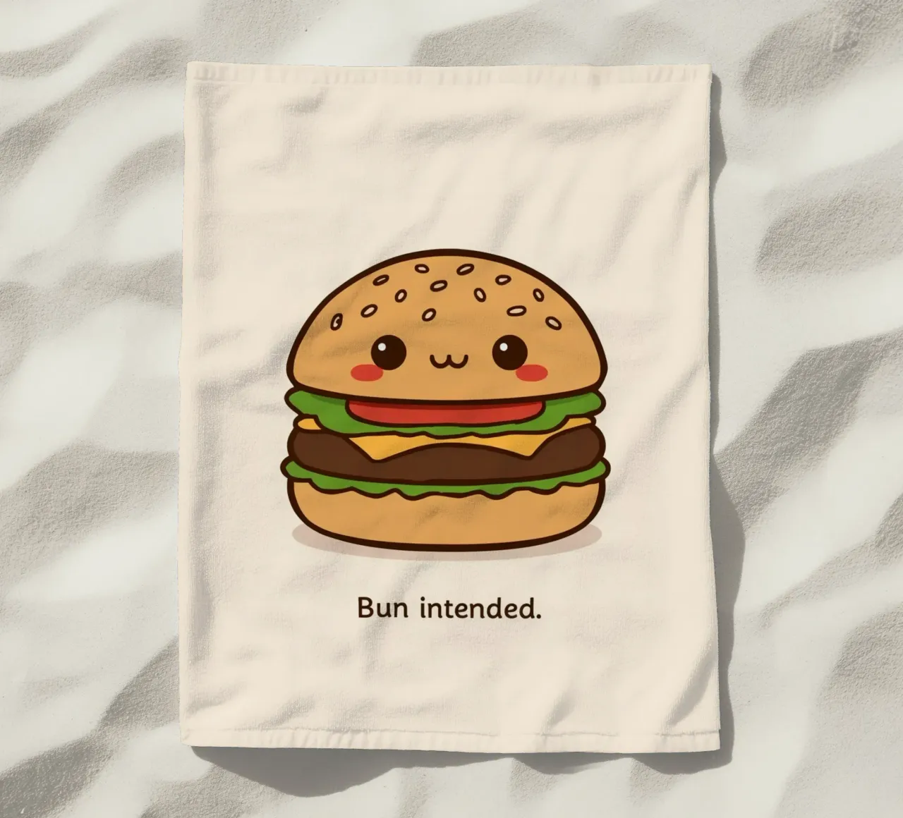 Un simpatico hamburger con "Bun Intended". telo mare da DesignDoodle