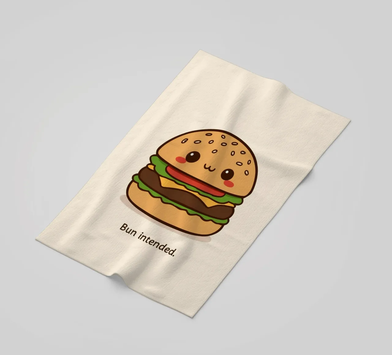 Un simpatico hamburger con "Bun Intended". telo mare da DesignDoodle