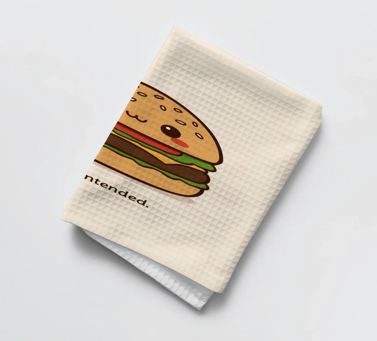 Simpática hamburguesa con "Bun Intended" paño de cocina de DesignDoodle