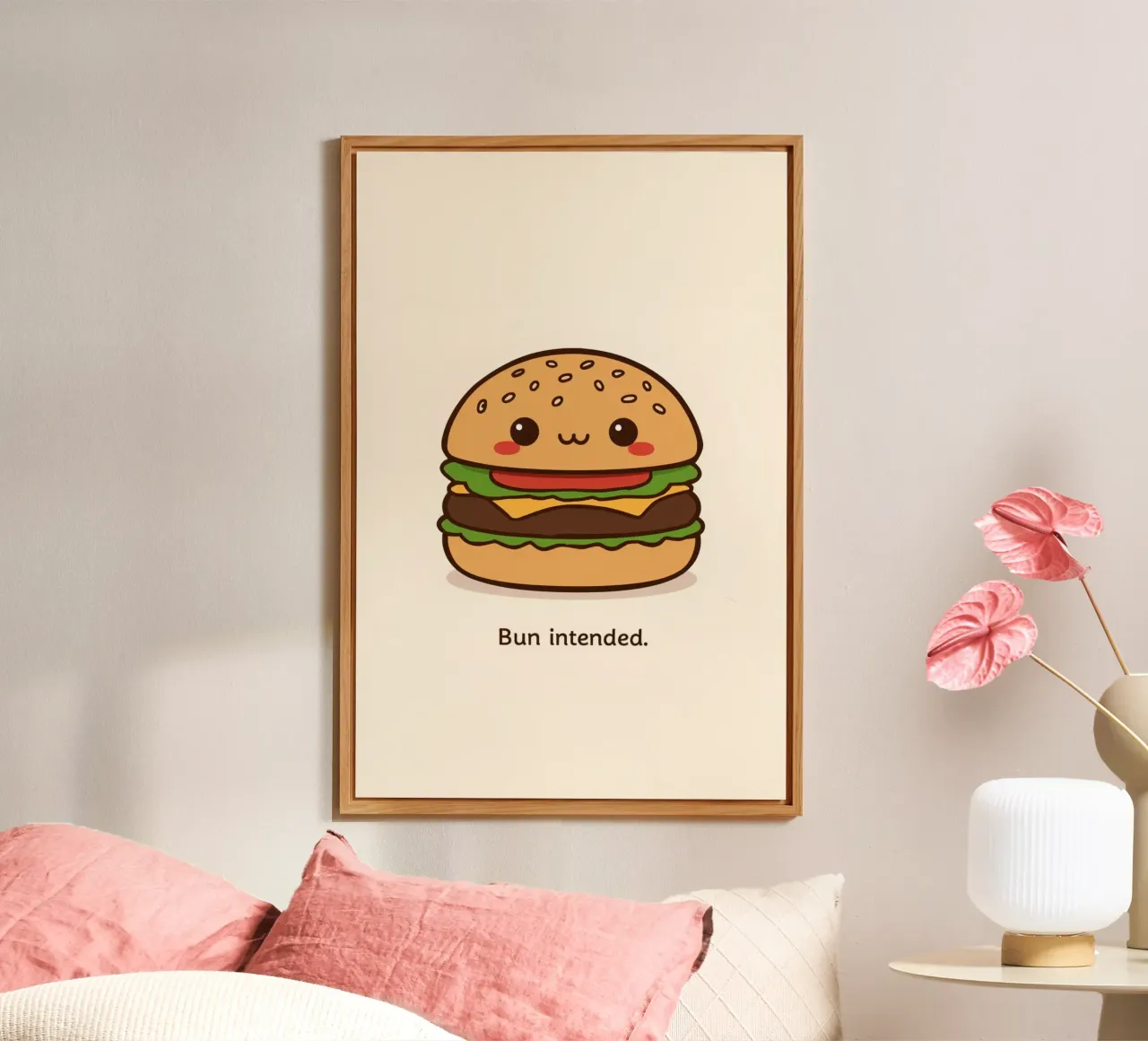 Un simpatico hamburger con "Bun Intended". alluminio dibond da DesignDoodle