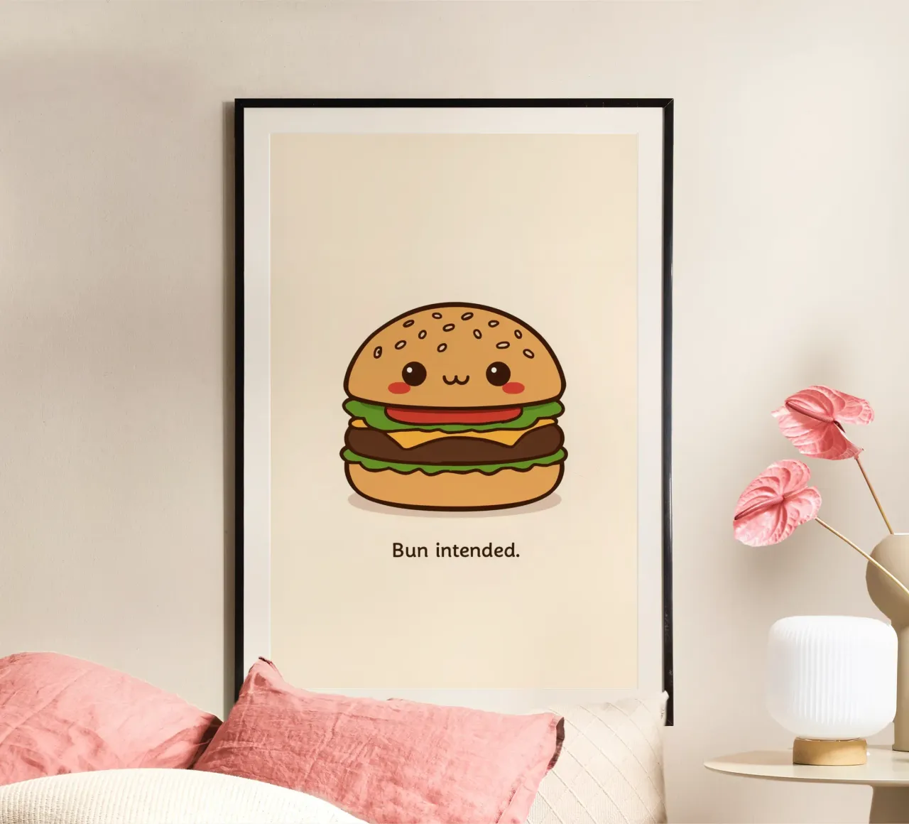 Simpática hamburguesa con "Bun Intended" hahnemühle de DesignDoodle