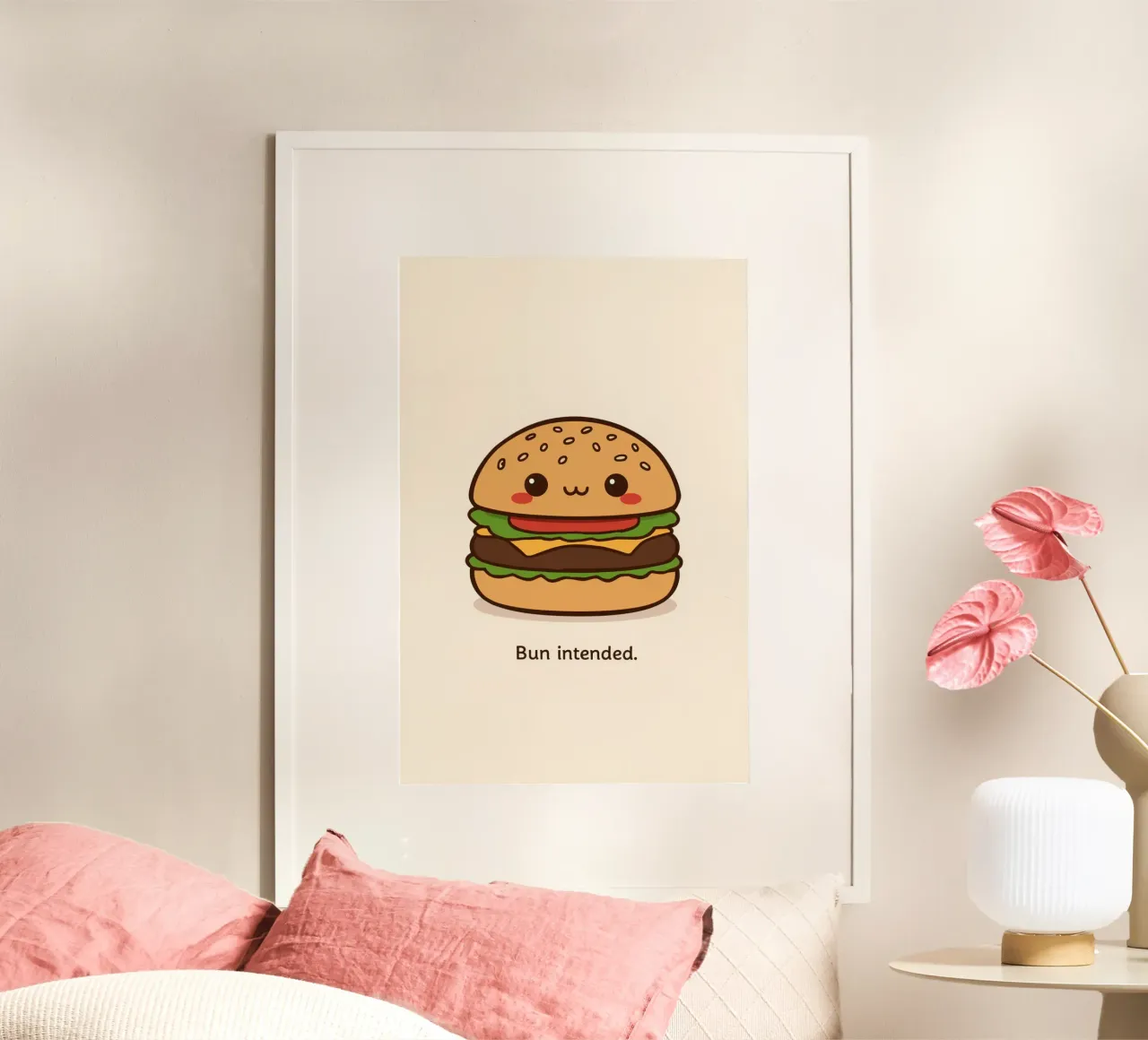 Simpática hamburguesa con "Bun Intended" hahnemühle de DesignDoodle