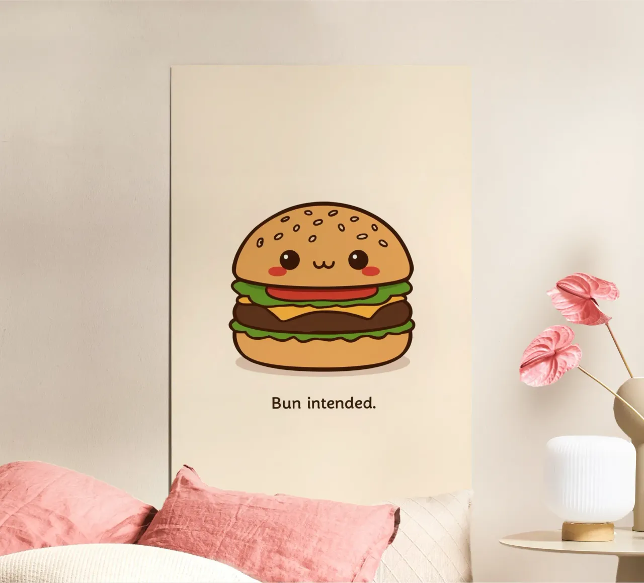 Simpática hamburguesa con "Bun Intended" hahnemühle de DesignDoodle
