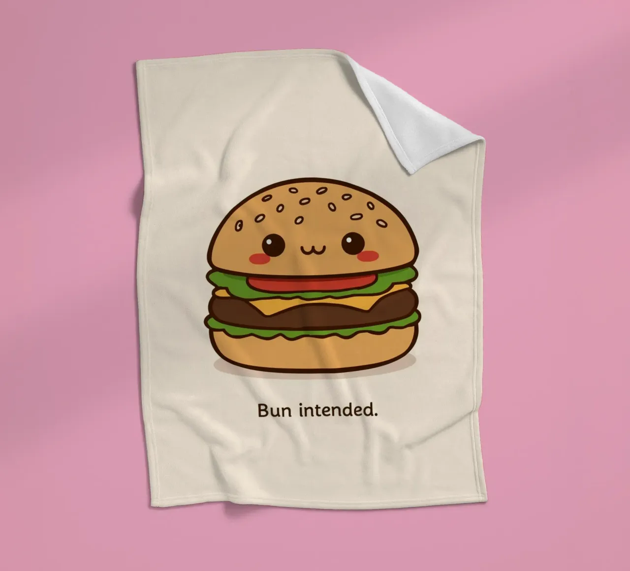 Un simpatico hamburger con "Bun Intended". coperta in pile da DesignDoodle