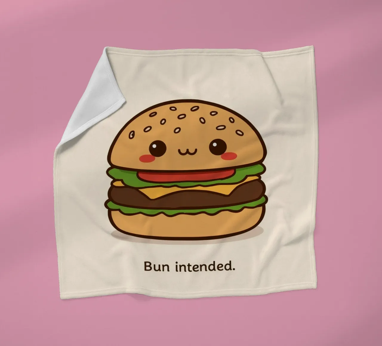 Un simpatico hamburger con "Bun Intended". coperta in pile da DesignDoodle