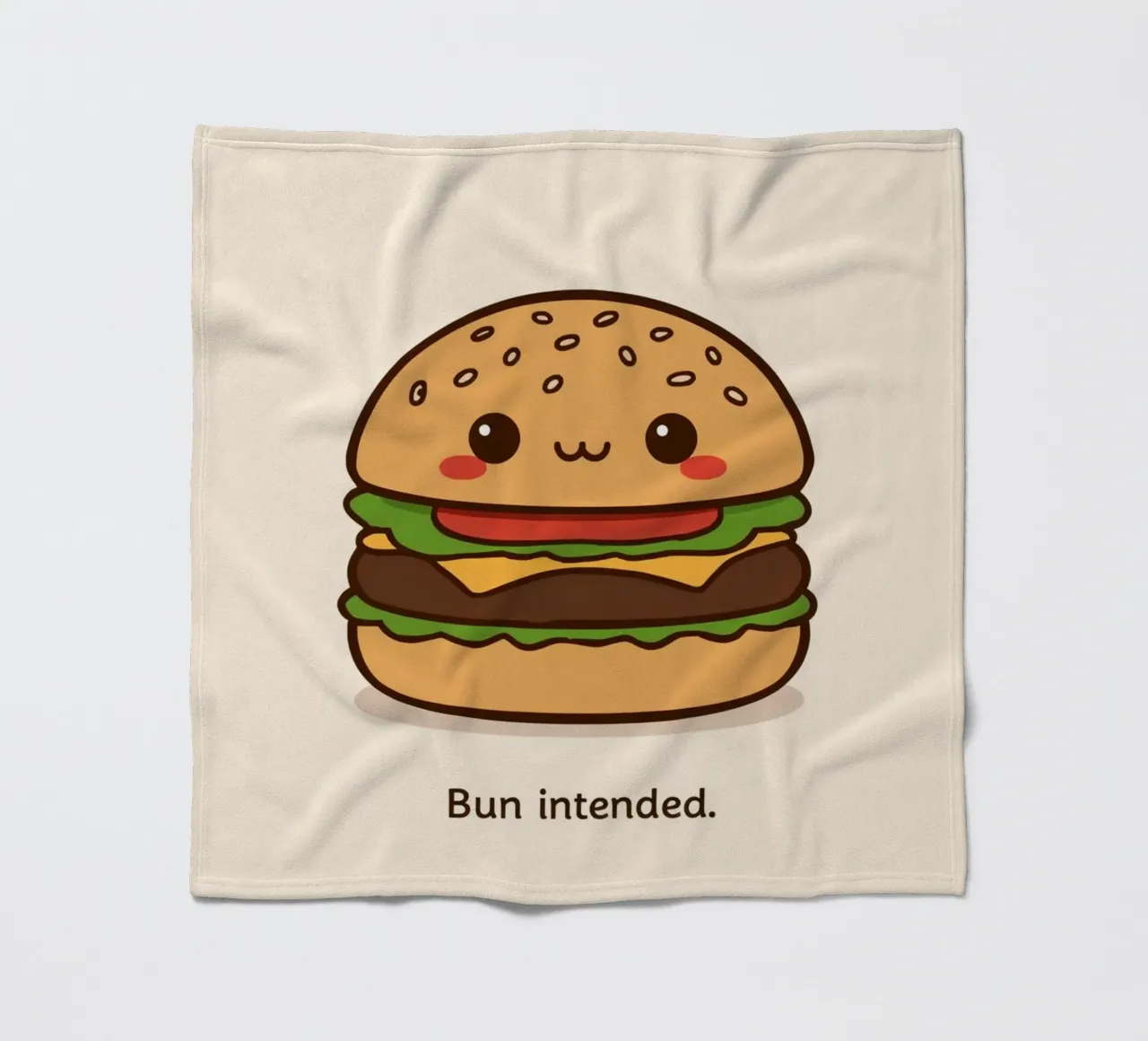 Un simpatico hamburger con "Bun Intended". coperta in pile da DesignDoodle