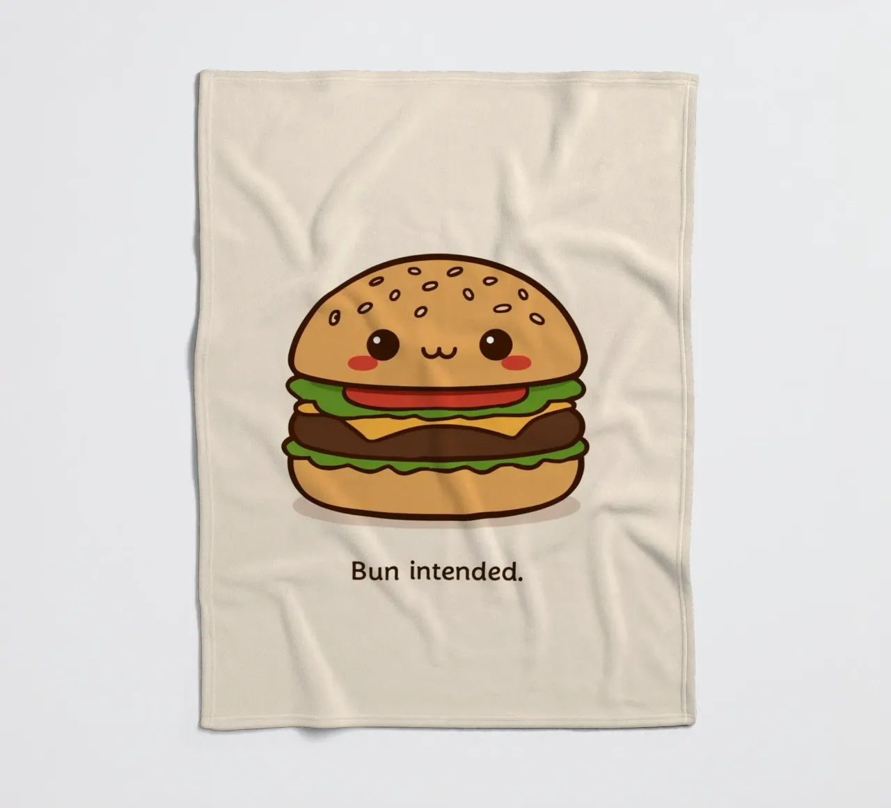 Un simpatico hamburger con "Bun Intended". coperta in pile da DesignDoodle