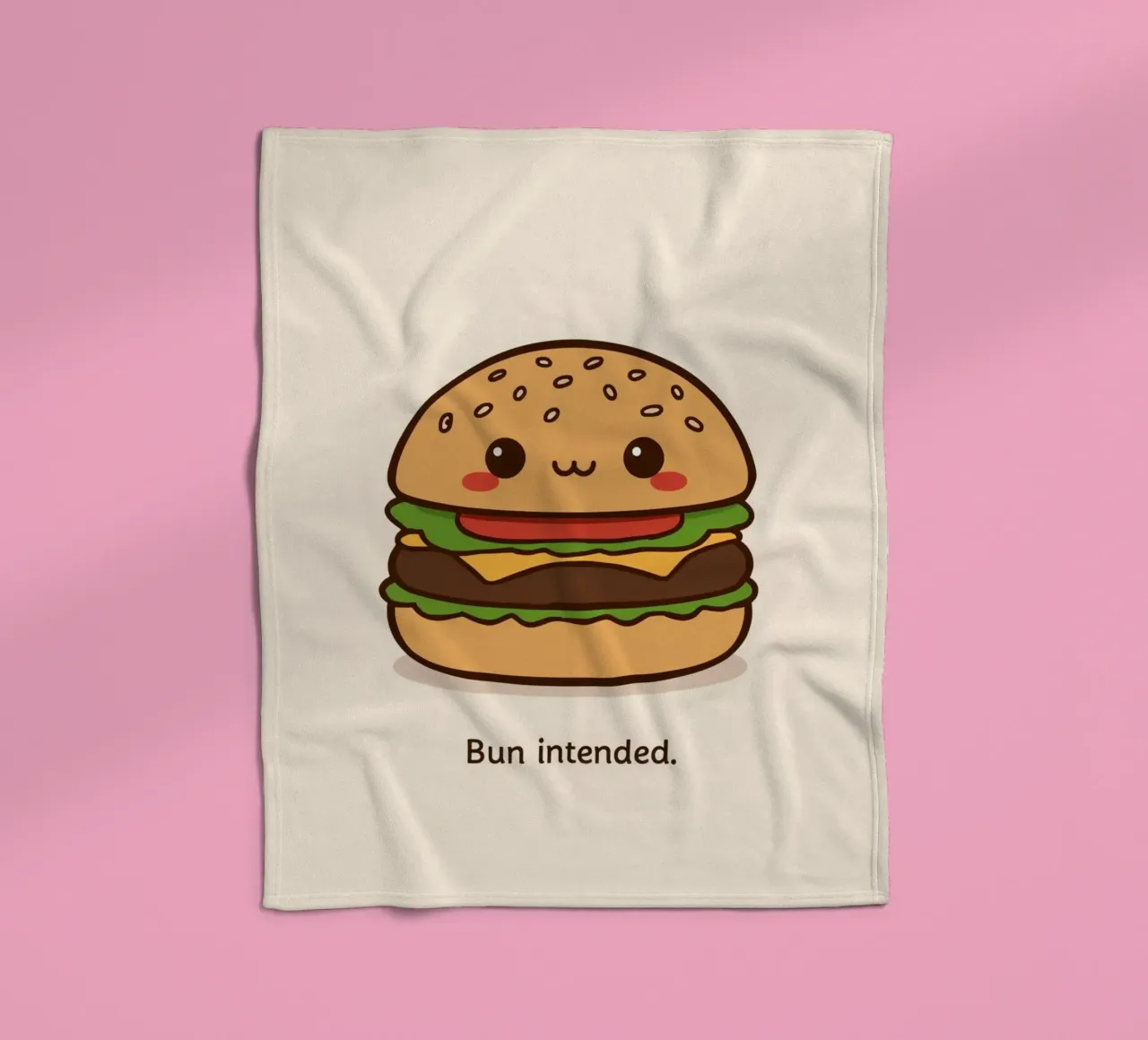 Un simpatico hamburger con "Bun Intended". coperta in pile da DesignDoodle