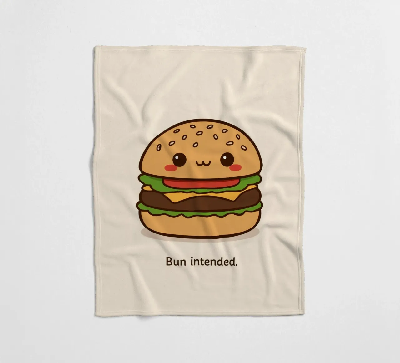 Un simpatico hamburger con "Bun Intended". coperta in pile da DesignDoodle