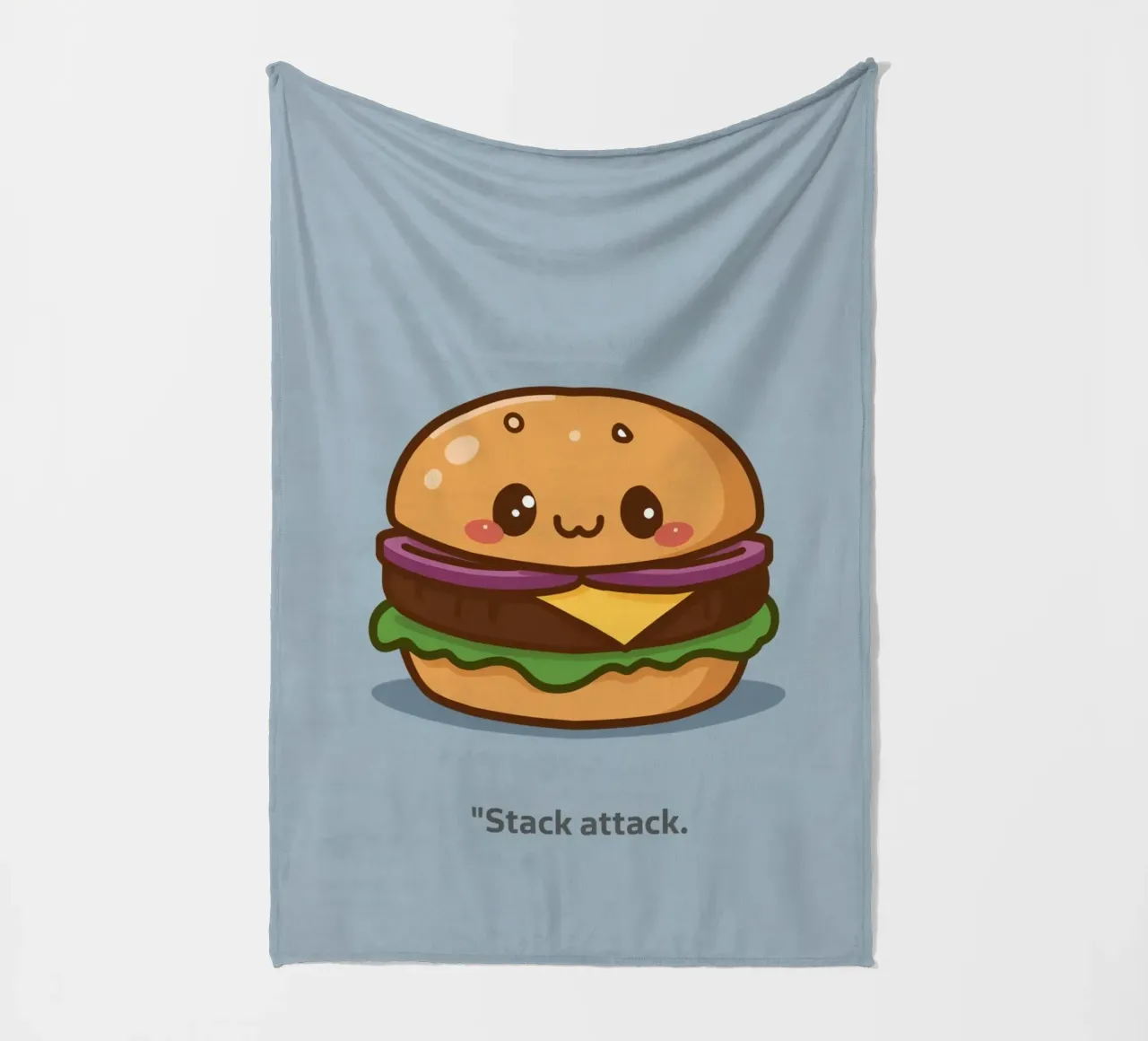Carino l'hamburger con la faccia "Stack Attack" coperta in pile da DesignDoodle