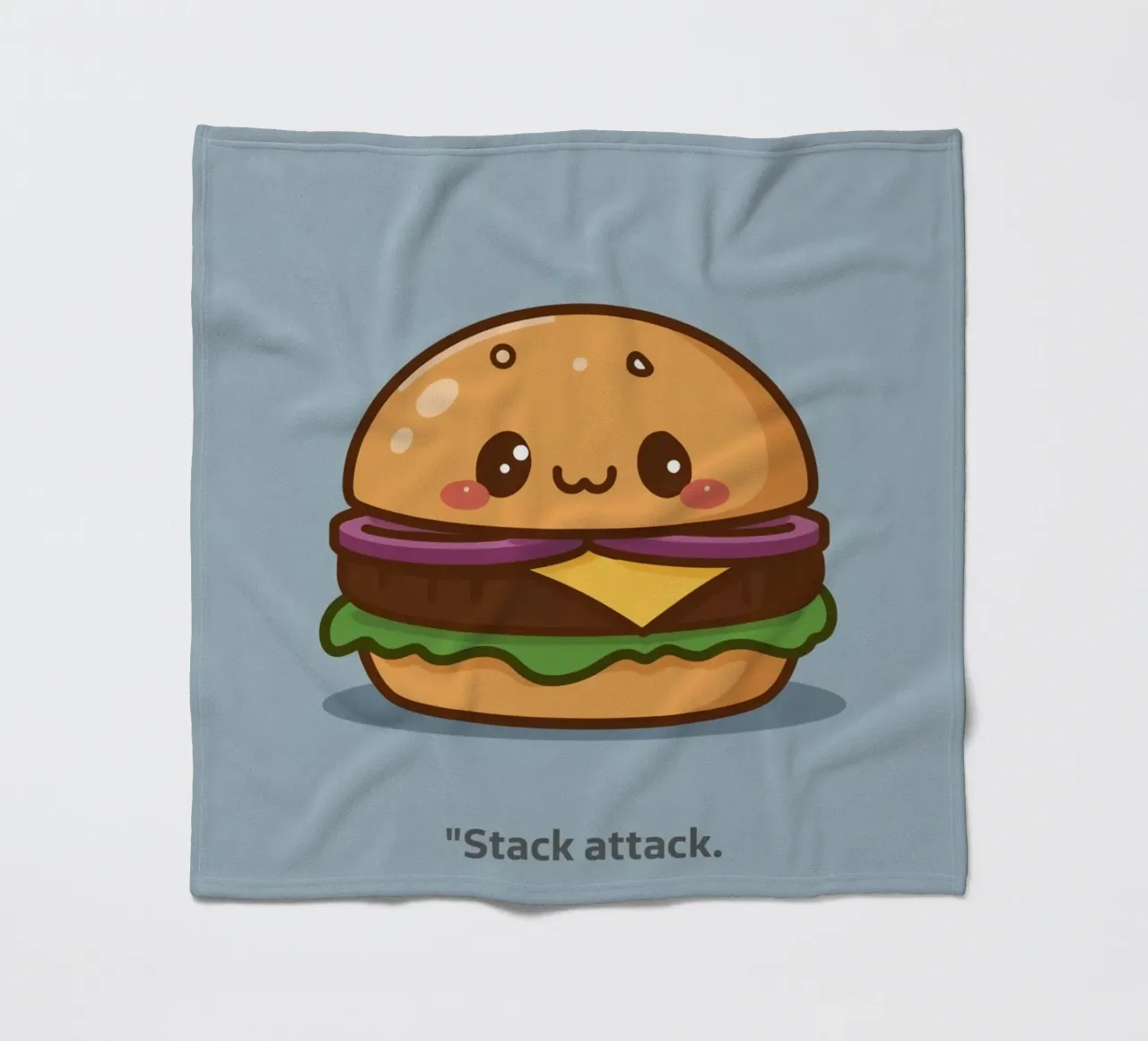 Carino l'hamburger con la faccia "Stack Attack" coperta in pile da DesignDoodle