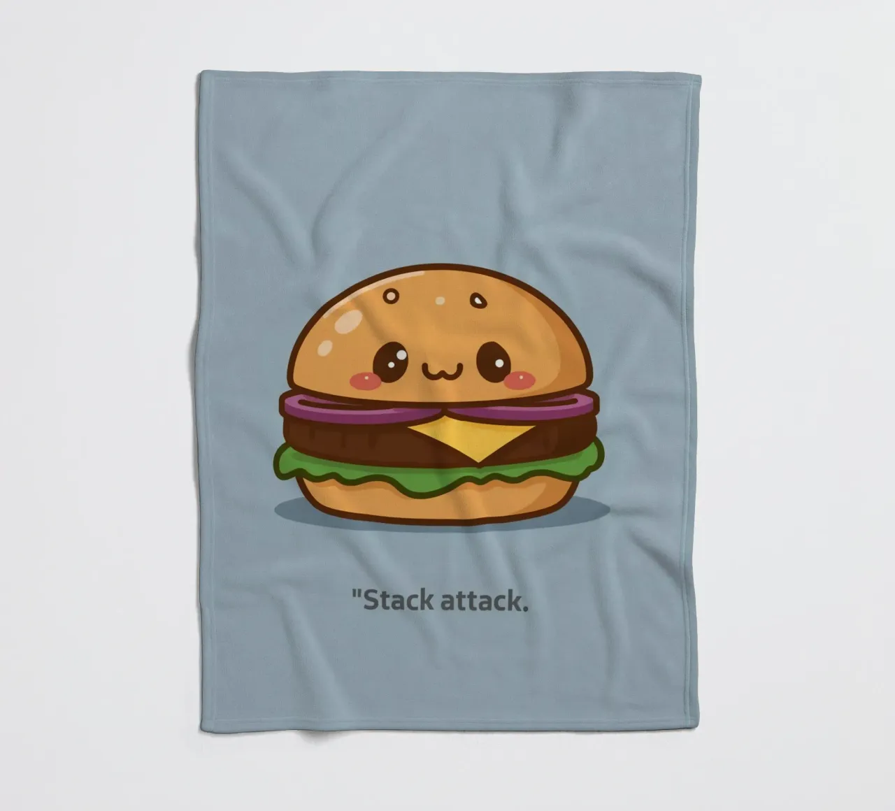 Carino l'hamburger con la faccia "Stack Attack" coperta in pile da DesignDoodle
