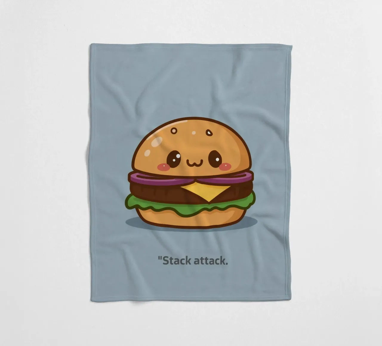 Carino l'hamburger con la faccia "Stack Attack" coperta in pile da DesignDoodle