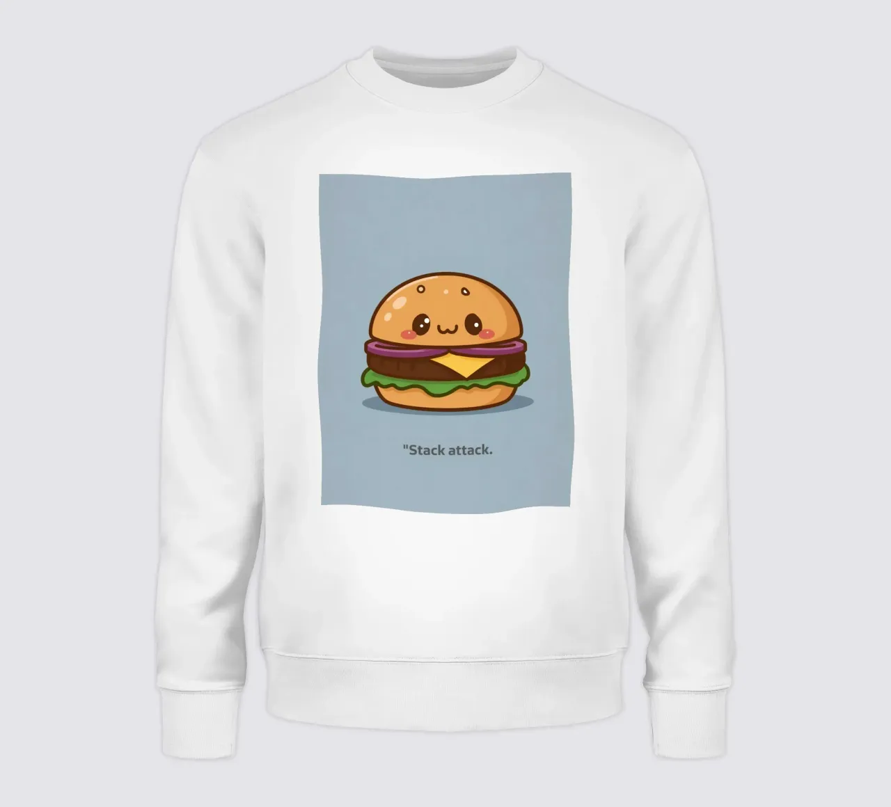 Carino l'hamburger con la faccia "Stack Attack" felpa da DesignDoodle