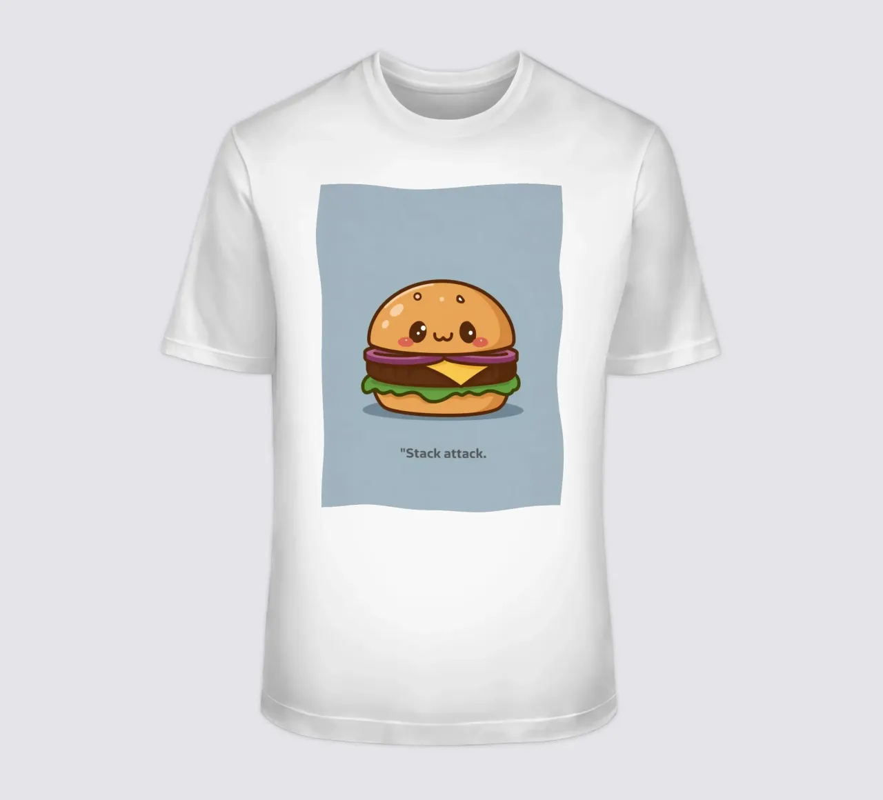 Carino l'hamburger con la faccia "Stack Attack" t-shirt da DesignDoodle