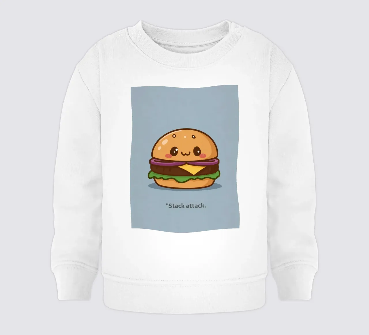 Carino l'hamburger con la faccia "Stack Attack" felpa neonato da DesignDoodle