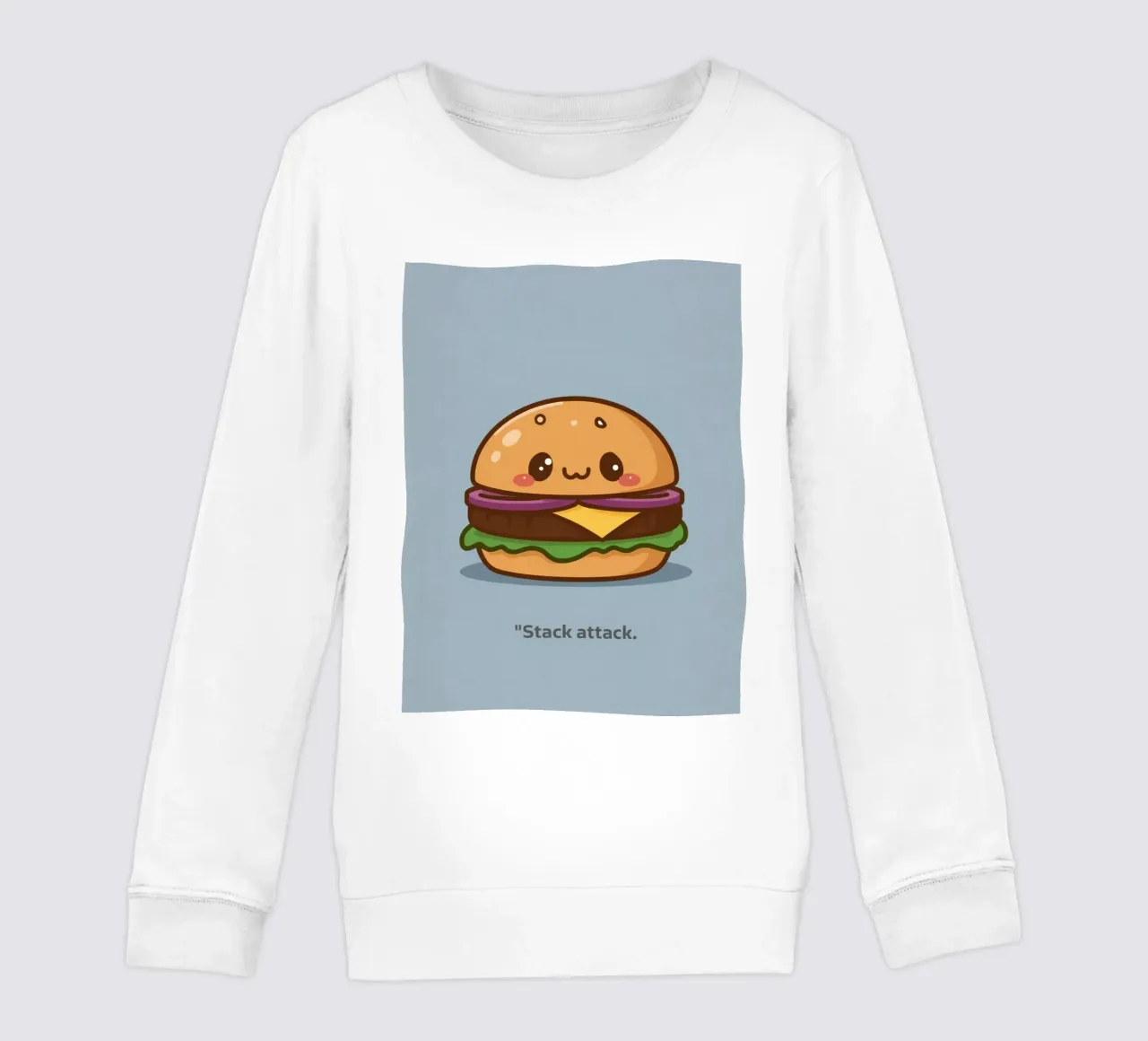 Carino l'hamburger con la faccia "Stack Attack" felpa bambino da DesignDoodle