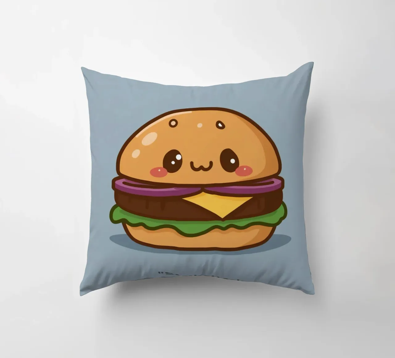 Carino l'hamburger con la faccia "Stack Attack" cuscino da DesignDoodle