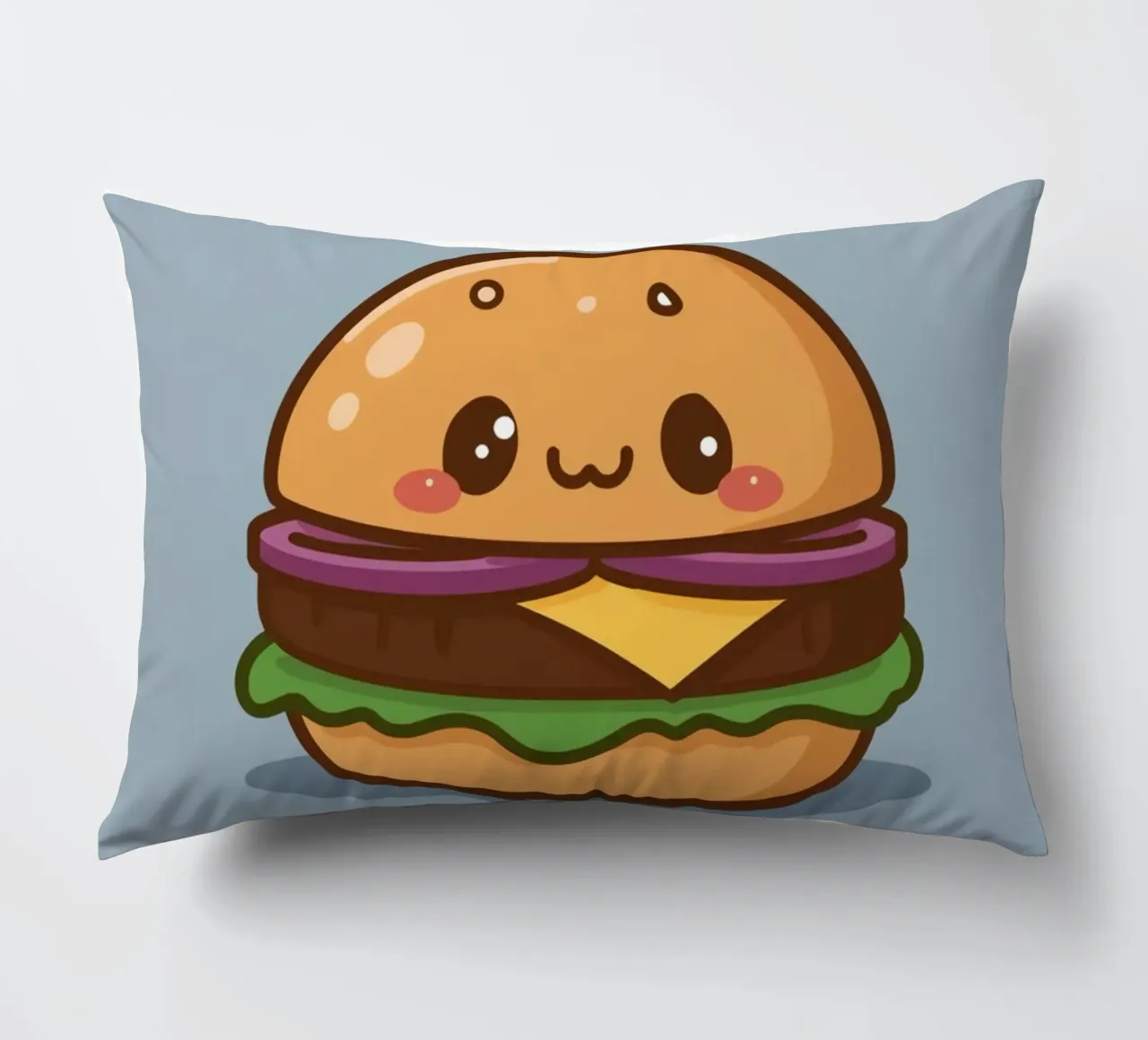 Carino l'hamburger con la faccia "Stack Attack" cuscino da DesignDoodle