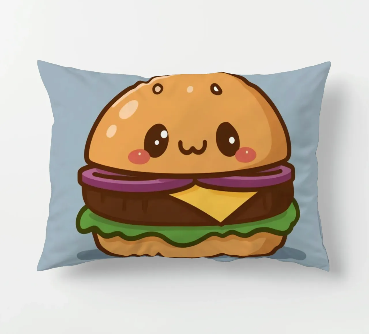 Carino l'hamburger con la faccia "Stack Attack" cuscino da DesignDoodle