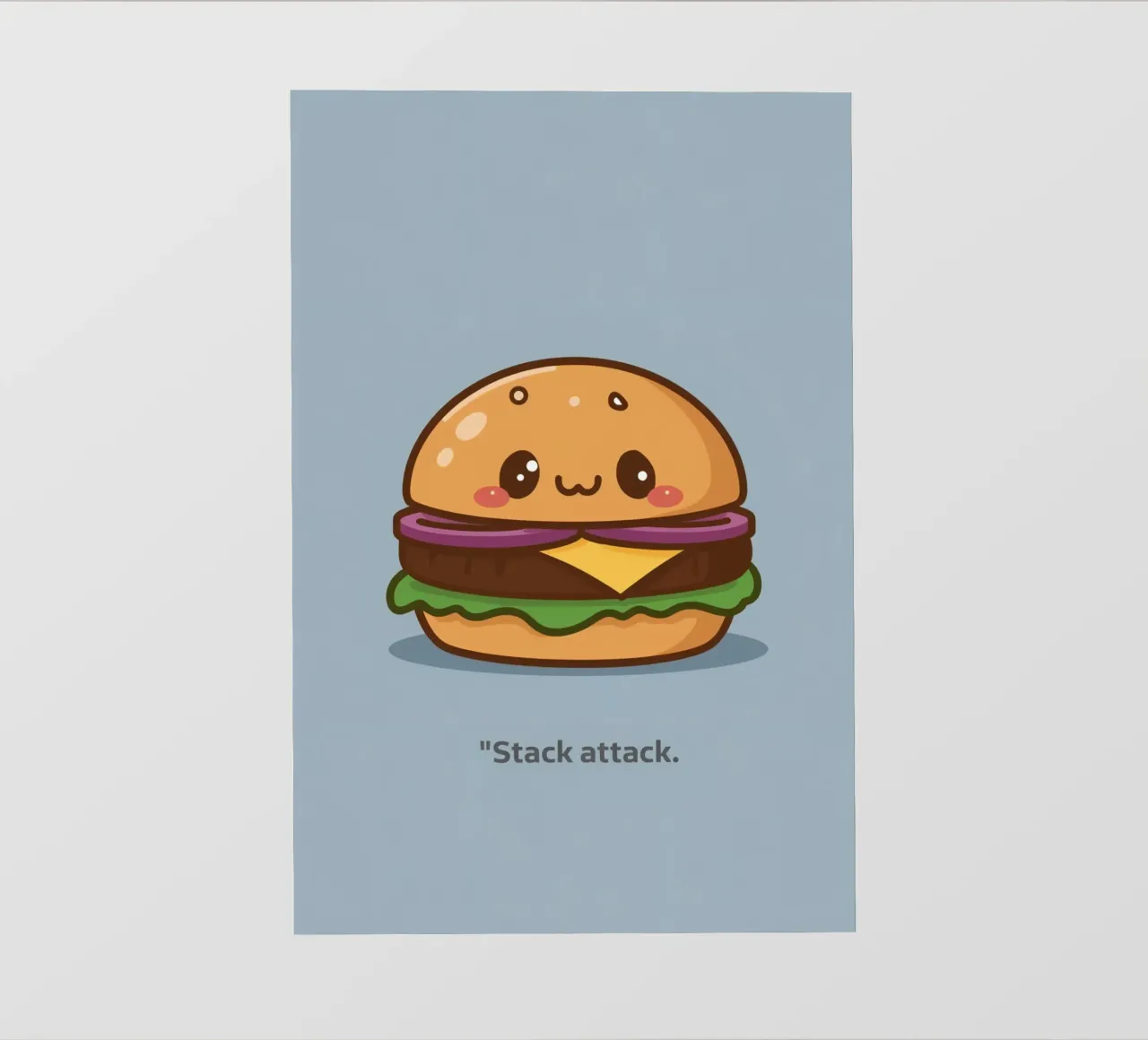 Carino l'hamburger con la faccia "Stack Attack" pellicola backlit da DesignDoodle