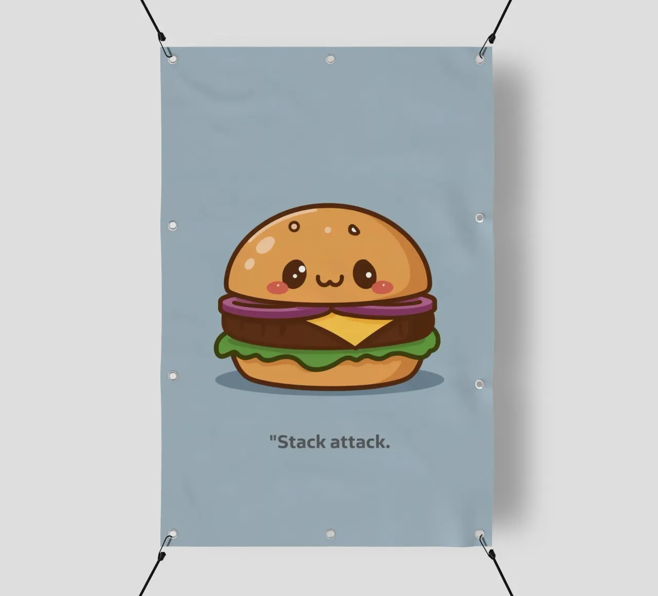 Carino l'hamburger con la faccia "Stack Attack" telo in pvc da DesignDoodle