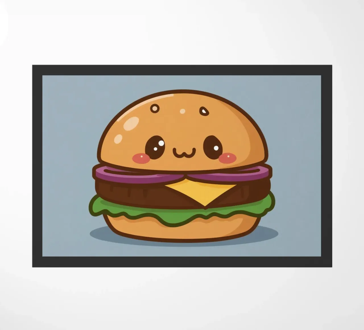 Simpática hamburguesa con cara "Stack Attack" felpudo de DesignDoodle