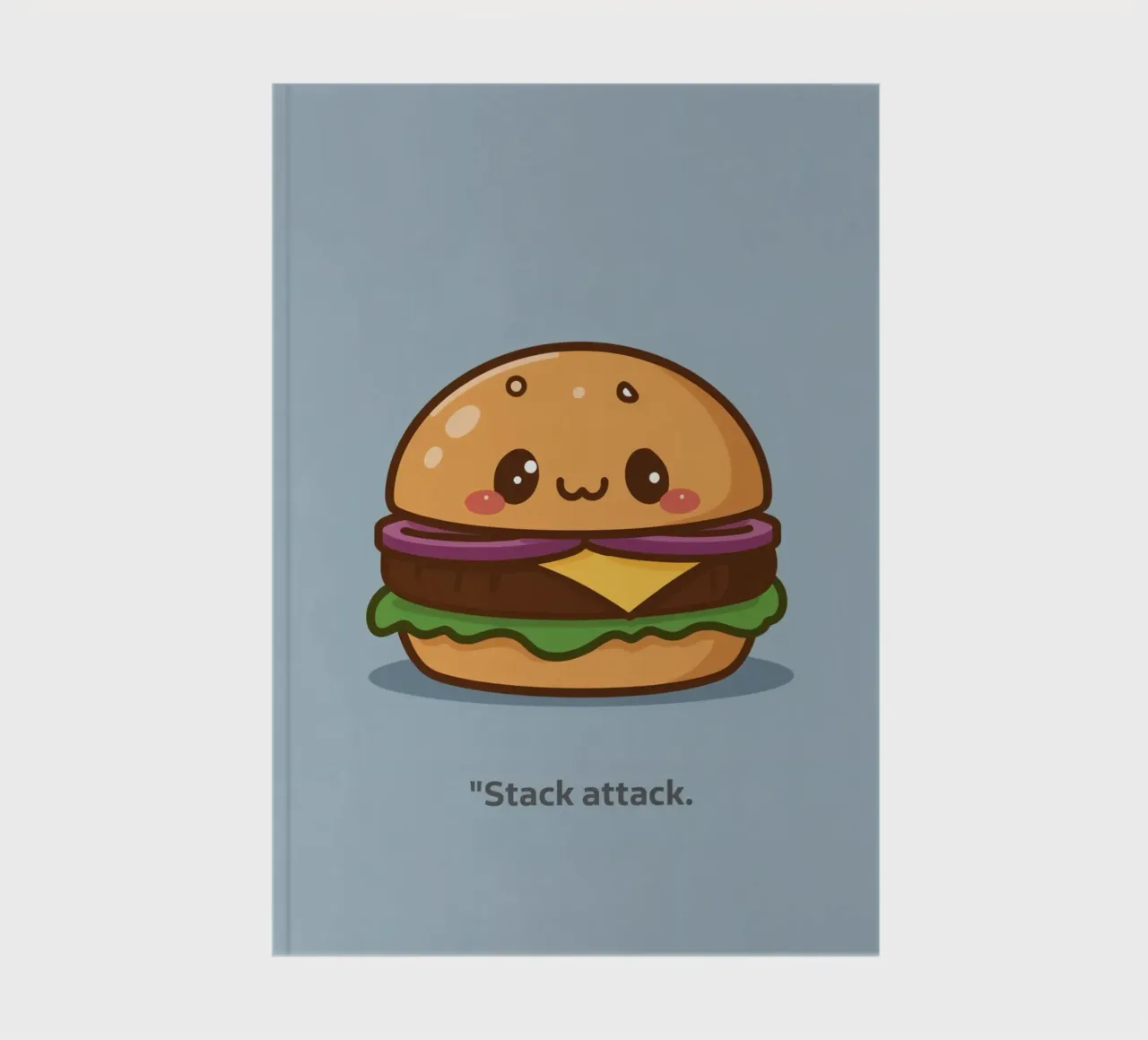 Cute hamburger with face "Stack Attack" notebook by DesignDoodle