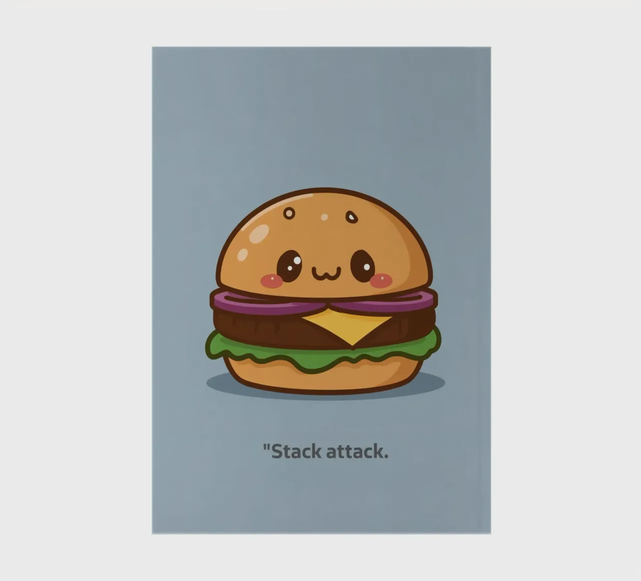 Cute hamburger with face "Stack Attack" notebook by DesignDoodle