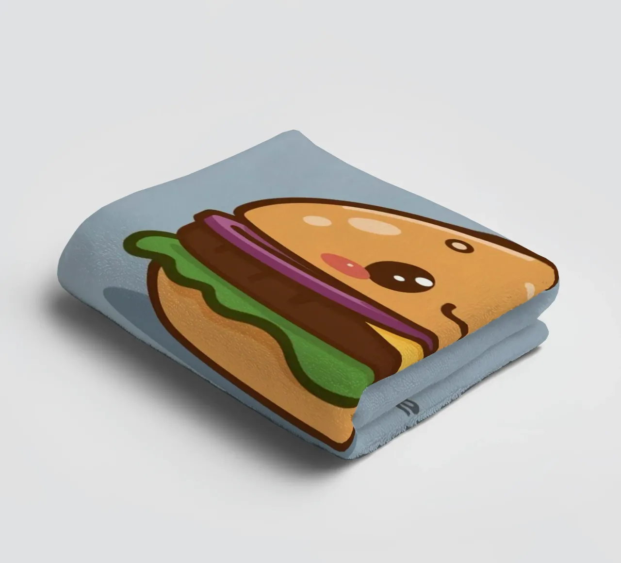 Mignon hamburger avec visage "Stack Attack" (attaque de pile) serviette de bain de DesignDoodle