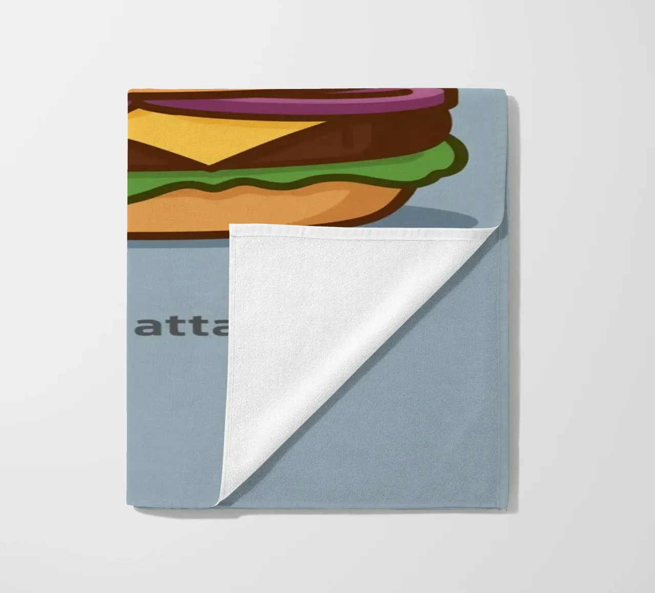 Carino l'hamburger con la faccia "Stack Attack" telo mare da DesignDoodle