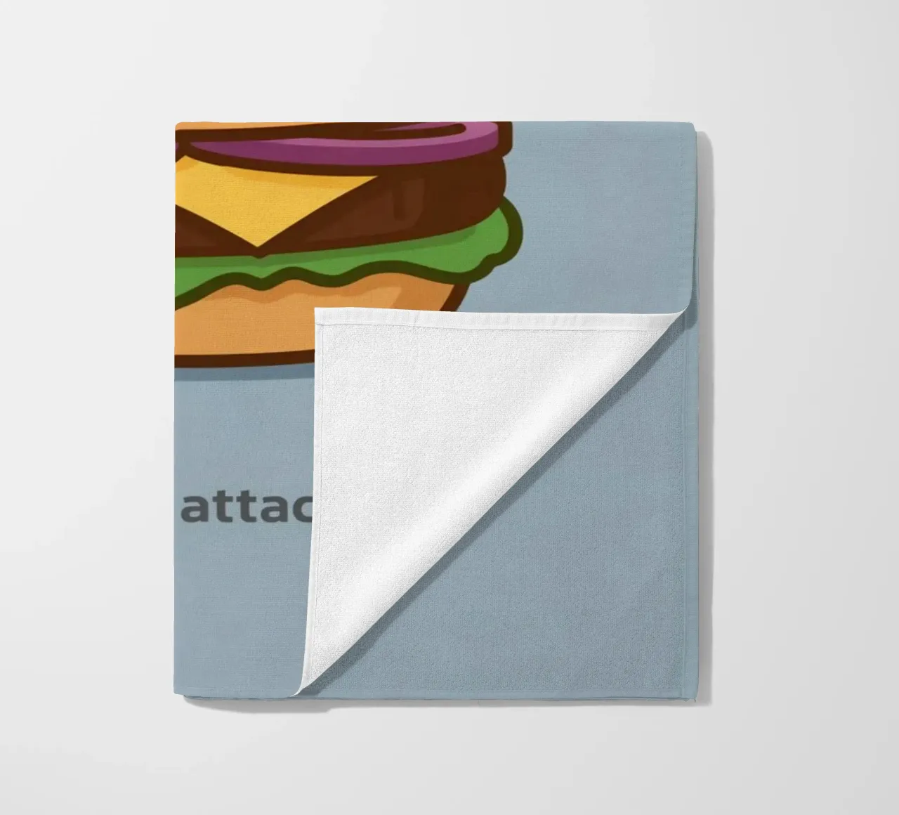 Carino l'hamburger con la faccia "Stack Attack" telo mare da DesignDoodle