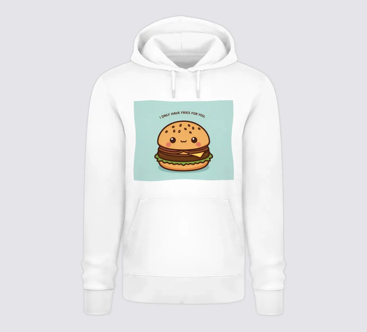 Simpatico hamburger felice con sovrapposizione divertente felpa con cappuccio da DesignDoodle