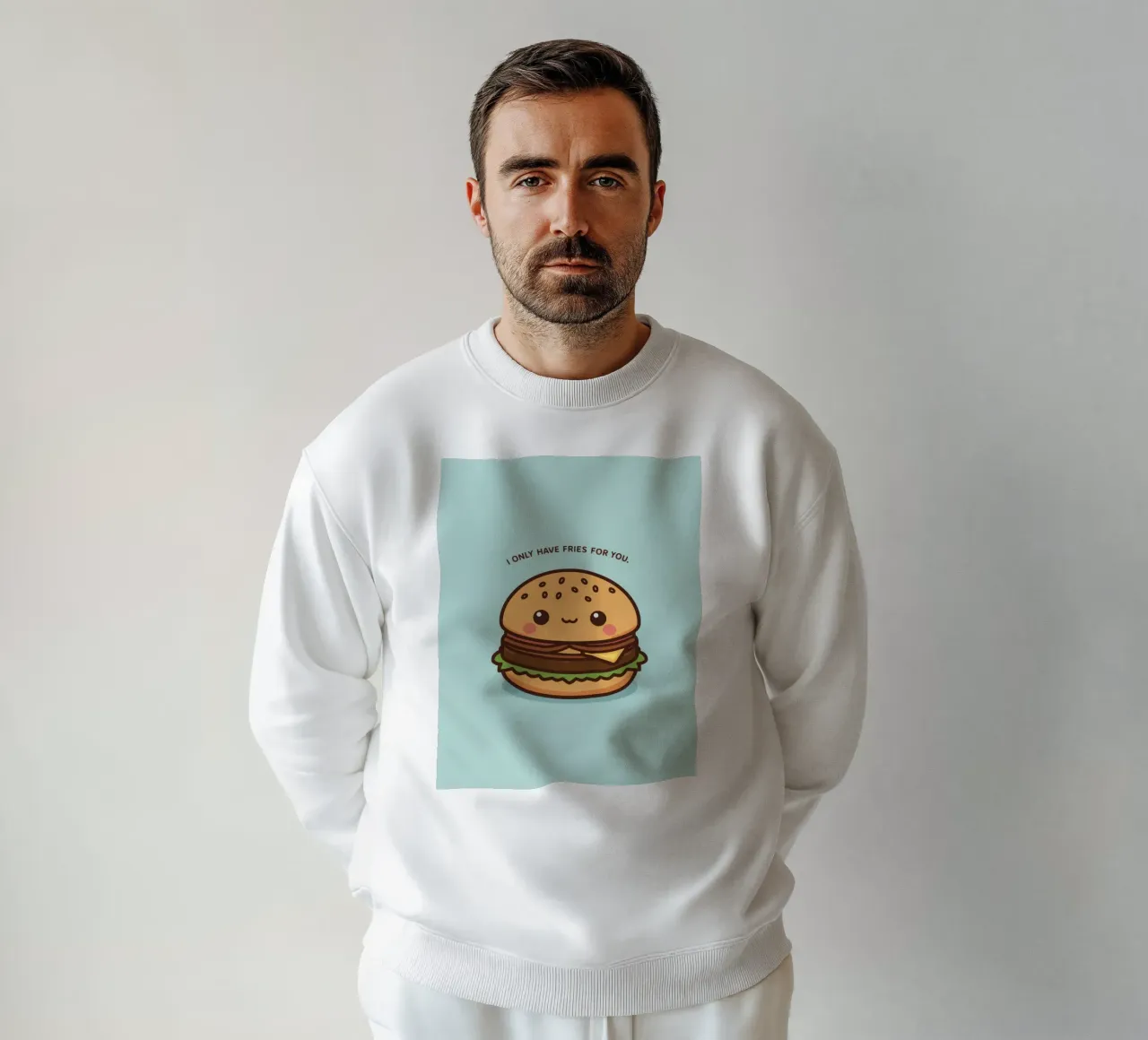 Simpatico hamburger felice con sovrapposizione divertente felpa da DesignDoodle