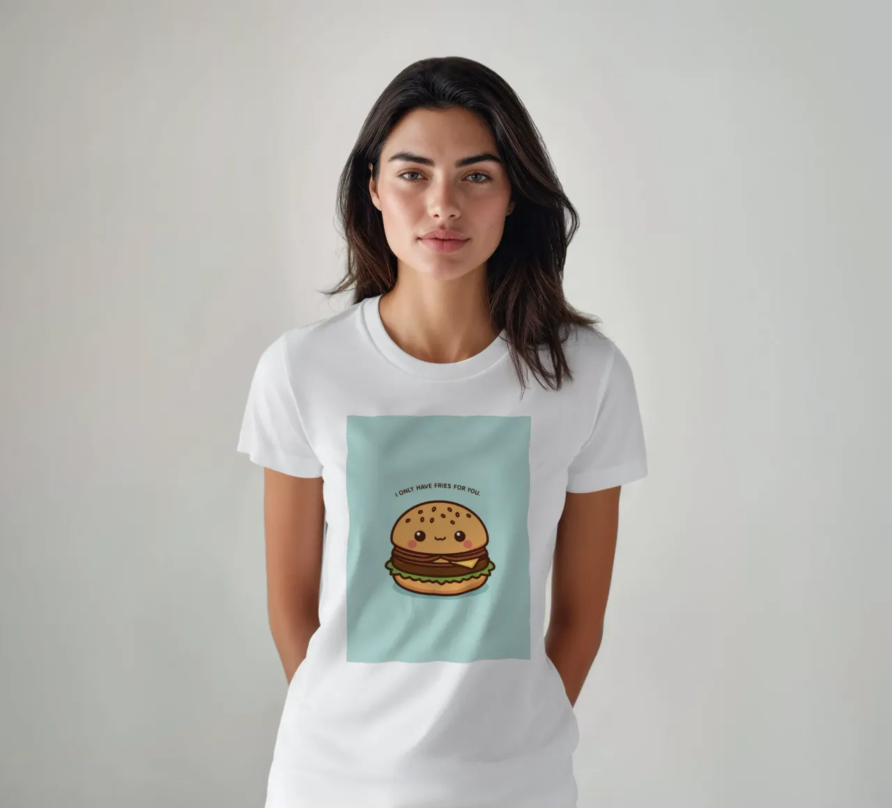 Simpatico hamburger felice con sovrapposizione divertente t-shirt da DesignDoodle