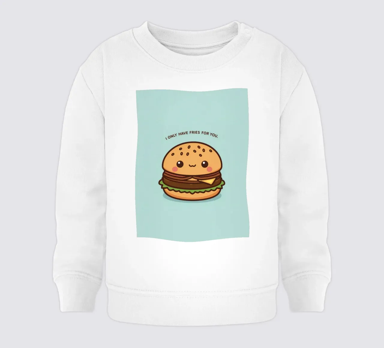 Simpatico hamburger felice con sovrapposizione divertente felpa neonato da DesignDoodle