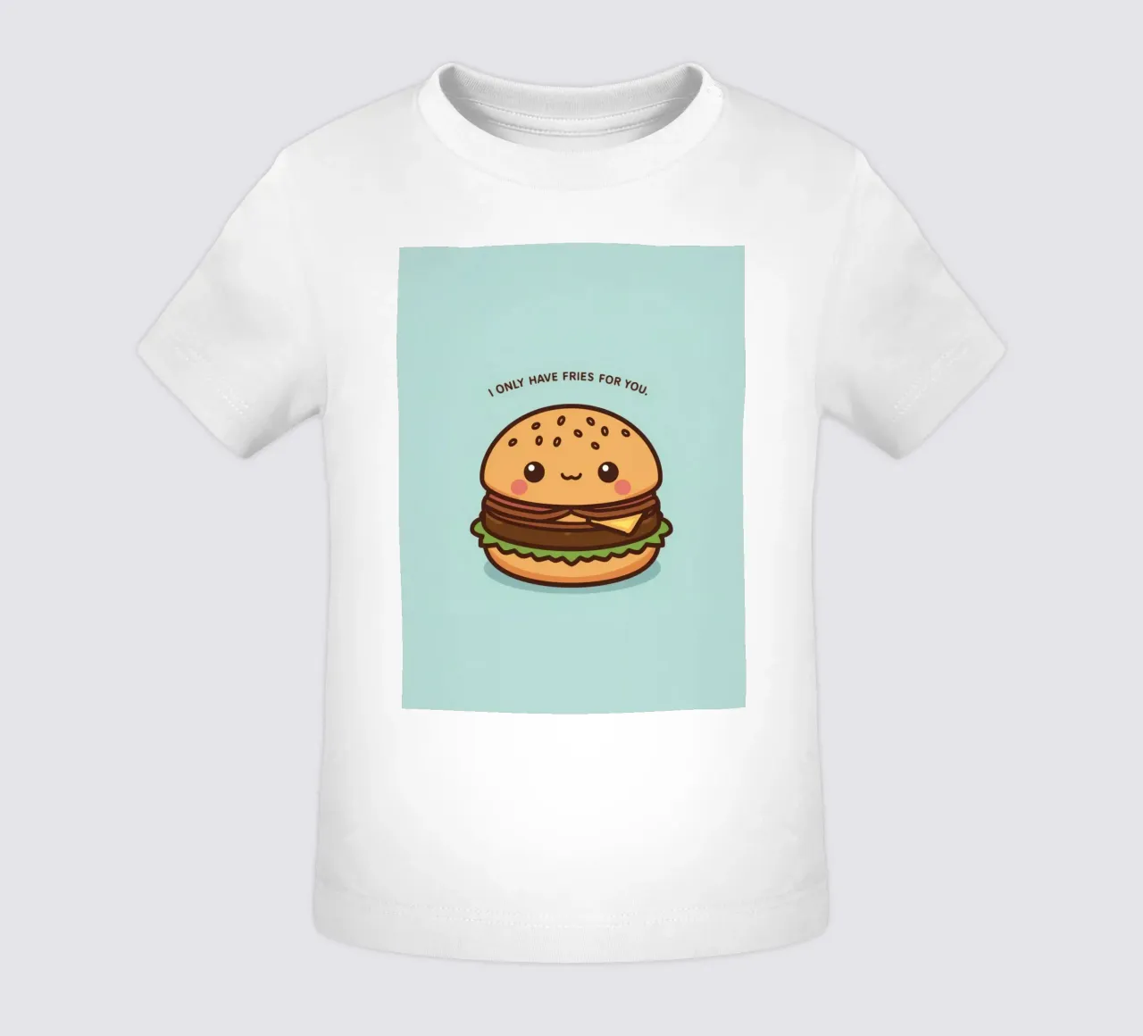 Simpatico hamburger felice con sovrapposizione divertente maglietta neonato da DesignDoodle
