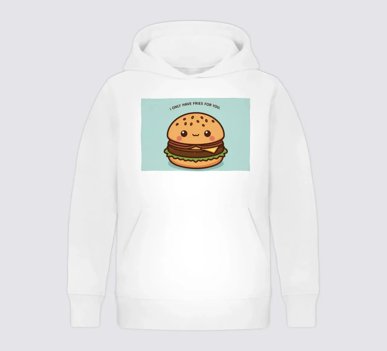 Simpatico hamburger felice con sovrapposizione divertente felpa bambino con cappuccio da DesignDoodle