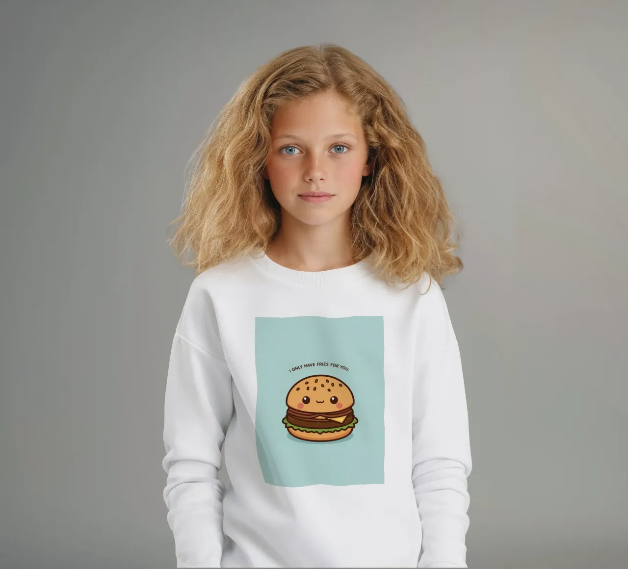 Simpatico hamburger felice con sovrapposizione divertente felpa bambino da DesignDoodle