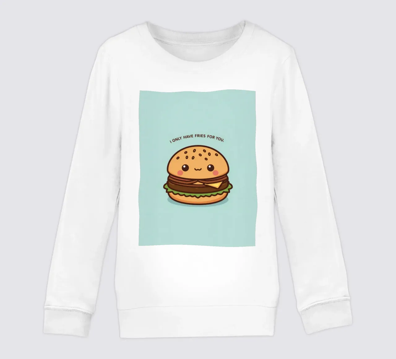 Simpatico hamburger felice con sovrapposizione divertente felpa bambino da DesignDoodle