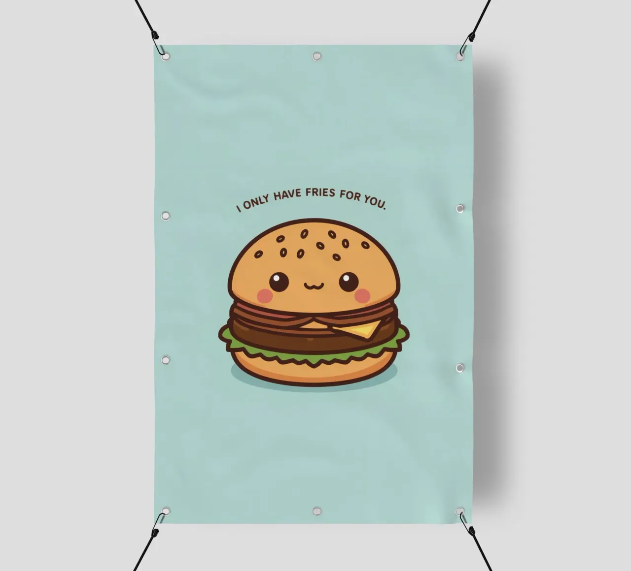 Simpatico hamburger felice con sovrapposizione divertente telo in pvc da DesignDoodle