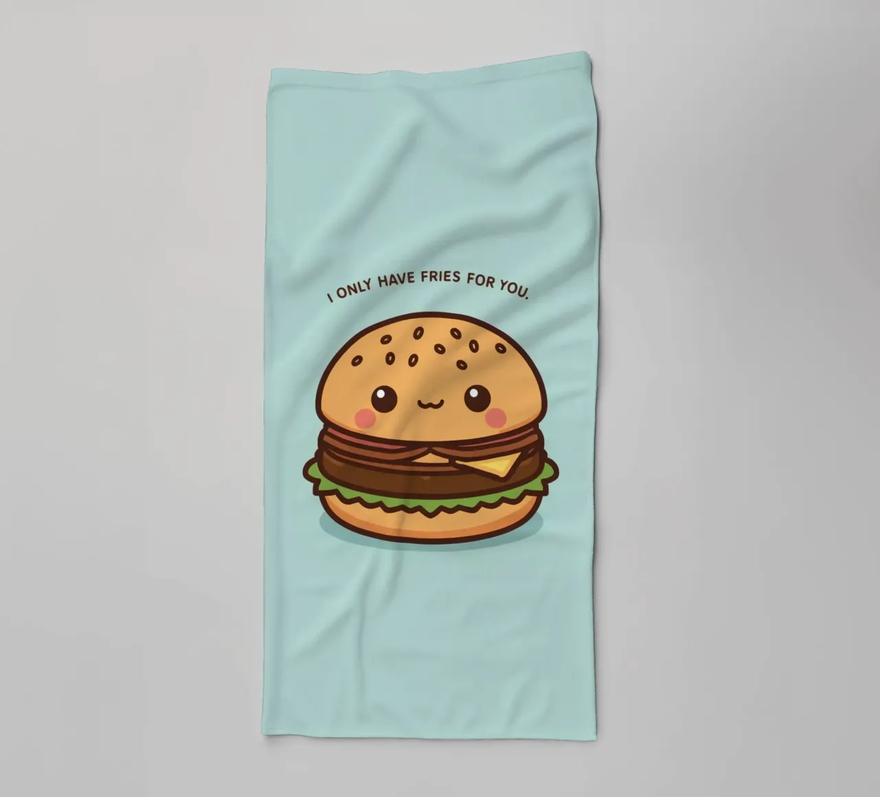 Simpatico hamburger felice con sovrapposizione divertente asciugamano da bagno da DesignDoodle