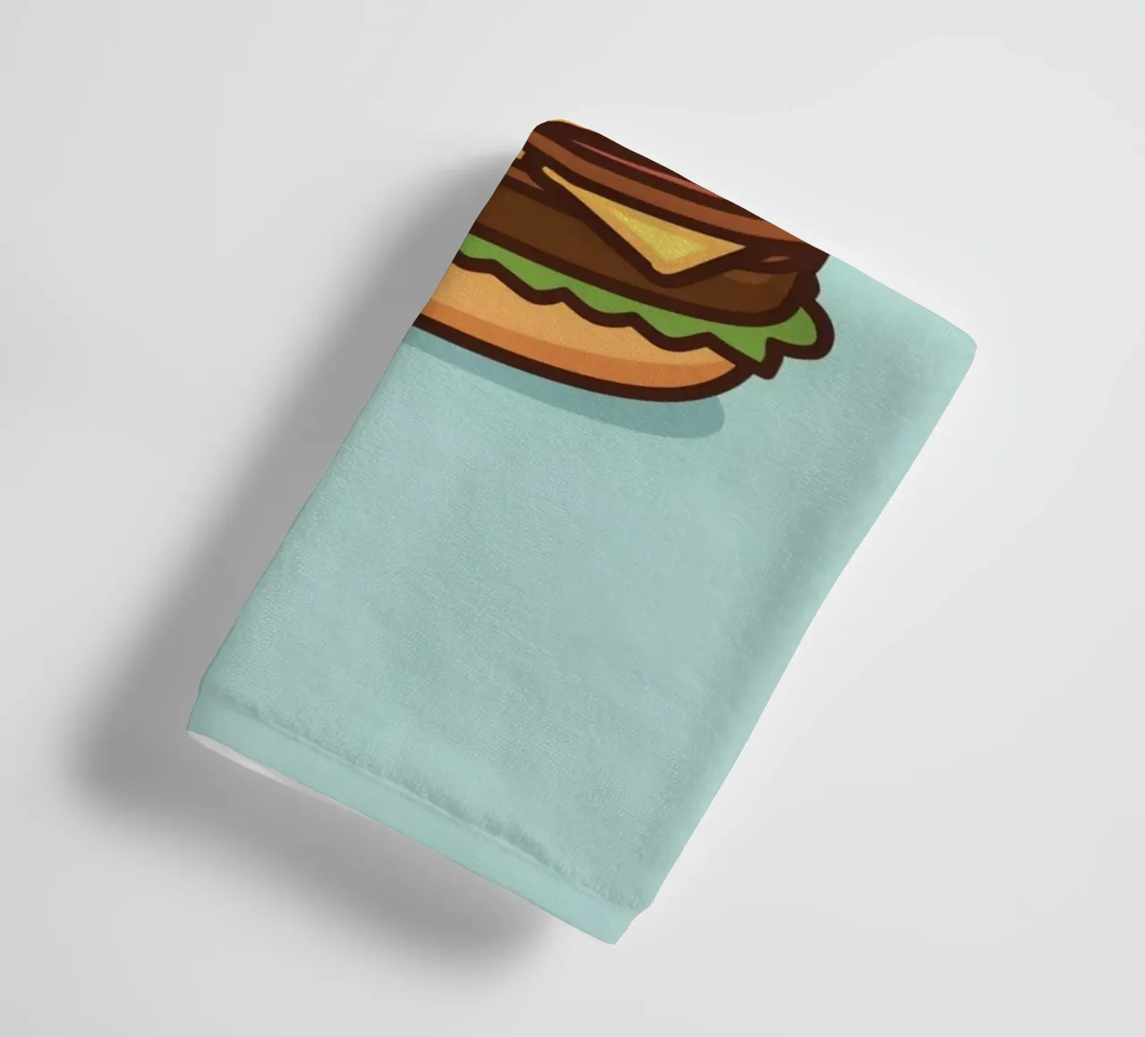 Simpatico hamburger felice con sovrapposizione divertente asciugamano da bagno da DesignDoodle